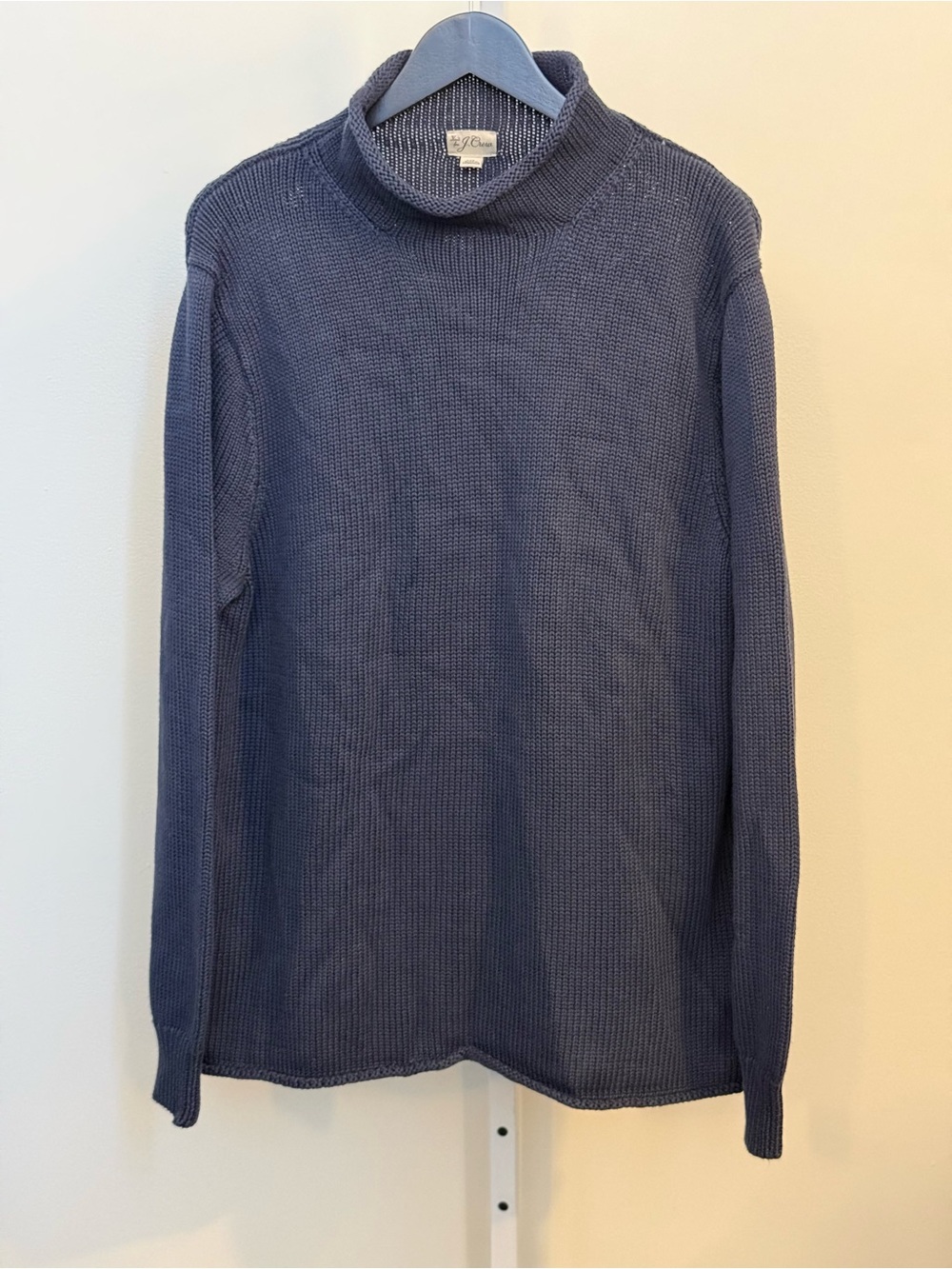 J. Crew Men's Roll-neck & Hem Navy Turtleneck Sweater